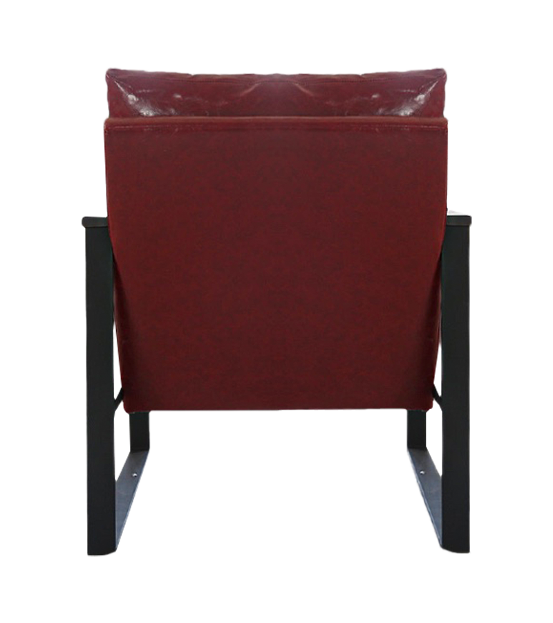 AN304 Single chair with stylish wooden armrests and leather