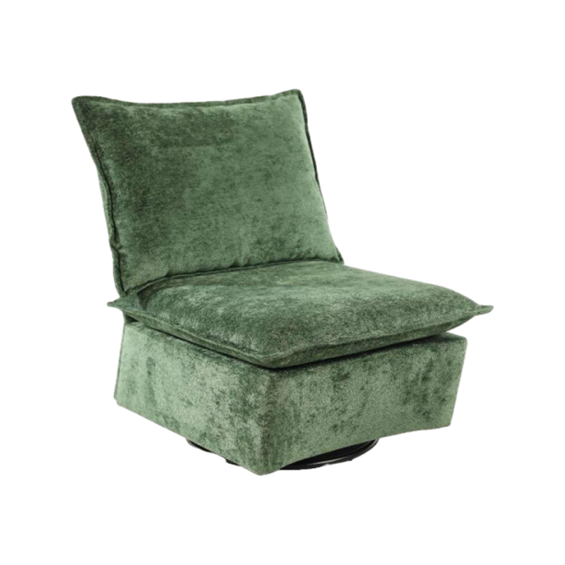 Swinging Iron Frame Chenille Fabric Leisure Chair