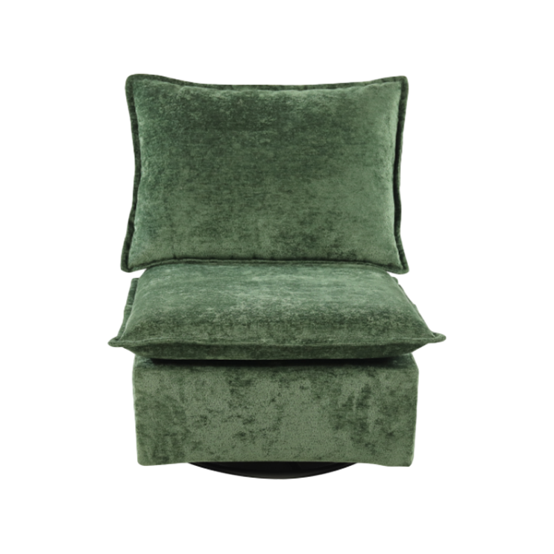 Swinging Iron Frame Chenille Fabric Leisure Chair