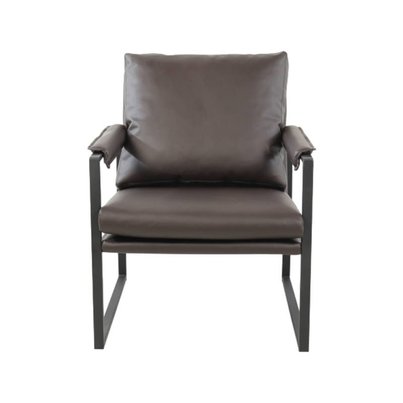 Sprayed Black Armrest Frame with Soft Covering PU Fabric Leisure Chair