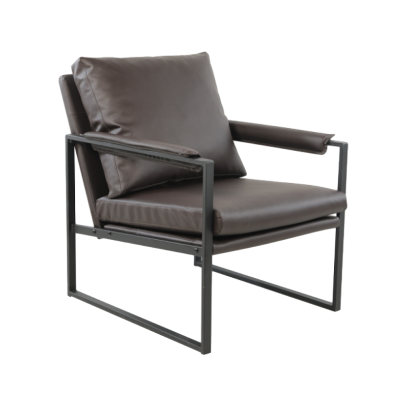 Sprayed Black Armrest Frame with Soft Covering PU Fabric Leisure Chair