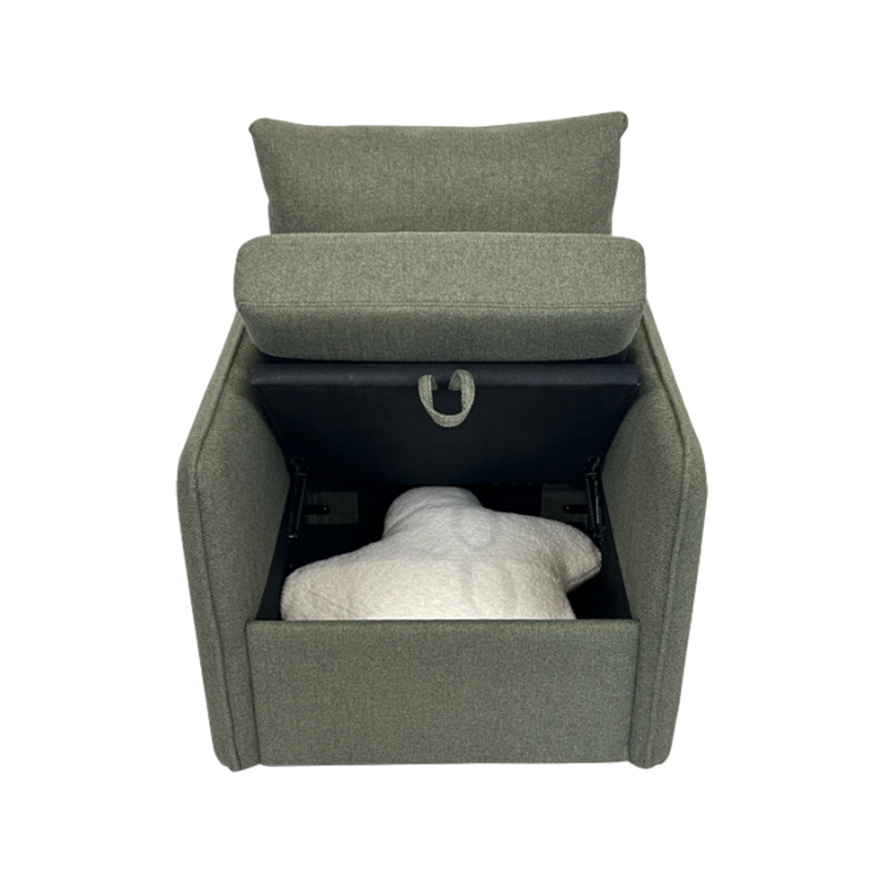 Removable Storage Upholstered Inner Frame Wooden Frame Linen Fabric Leisure Chair