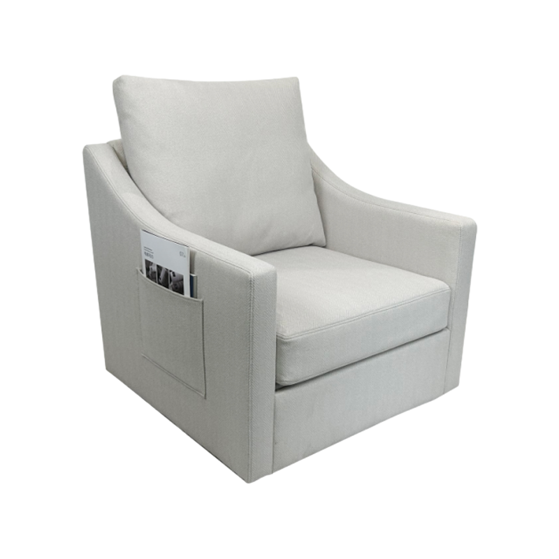 Soft-Packed Inner Frame Wood Frame Linen Fabric Leisure Chair