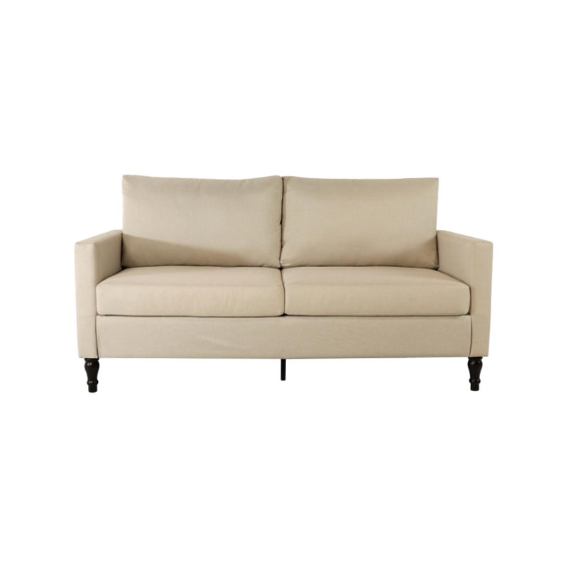 Linen Fabric Solid Wood Legs Wooden Frame Three-Seat Modular Sofa