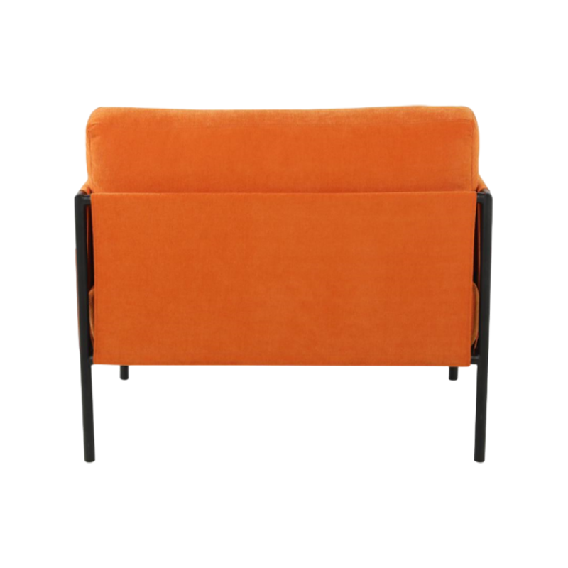 Sprayed Black Iron Frame Chenille Fabric Modular Single Sofa