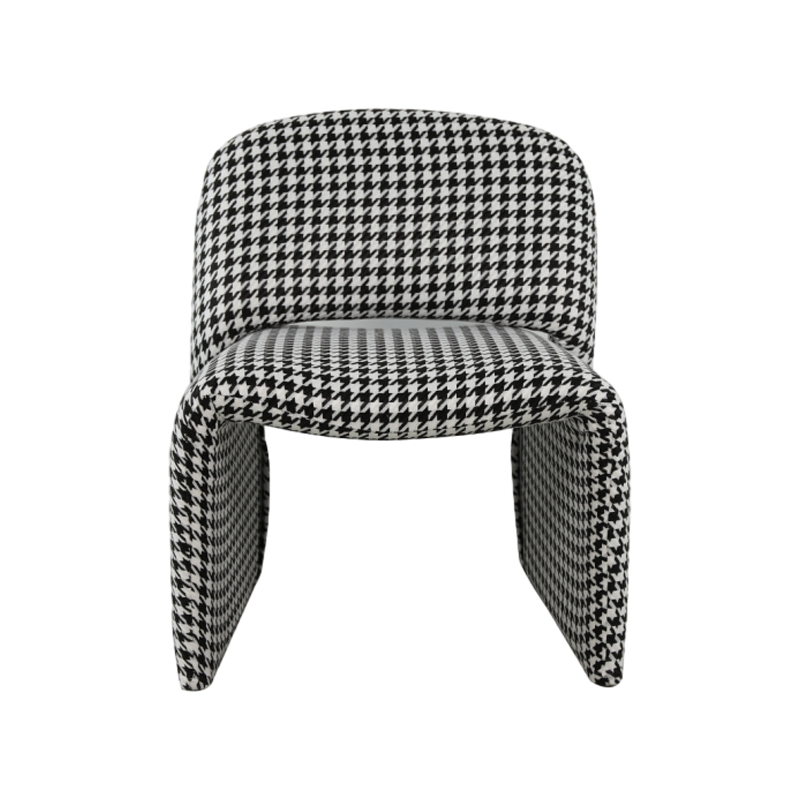Iron Frame Inner Frame Sponge Filled Houndstooth Fabric Leisure Chair